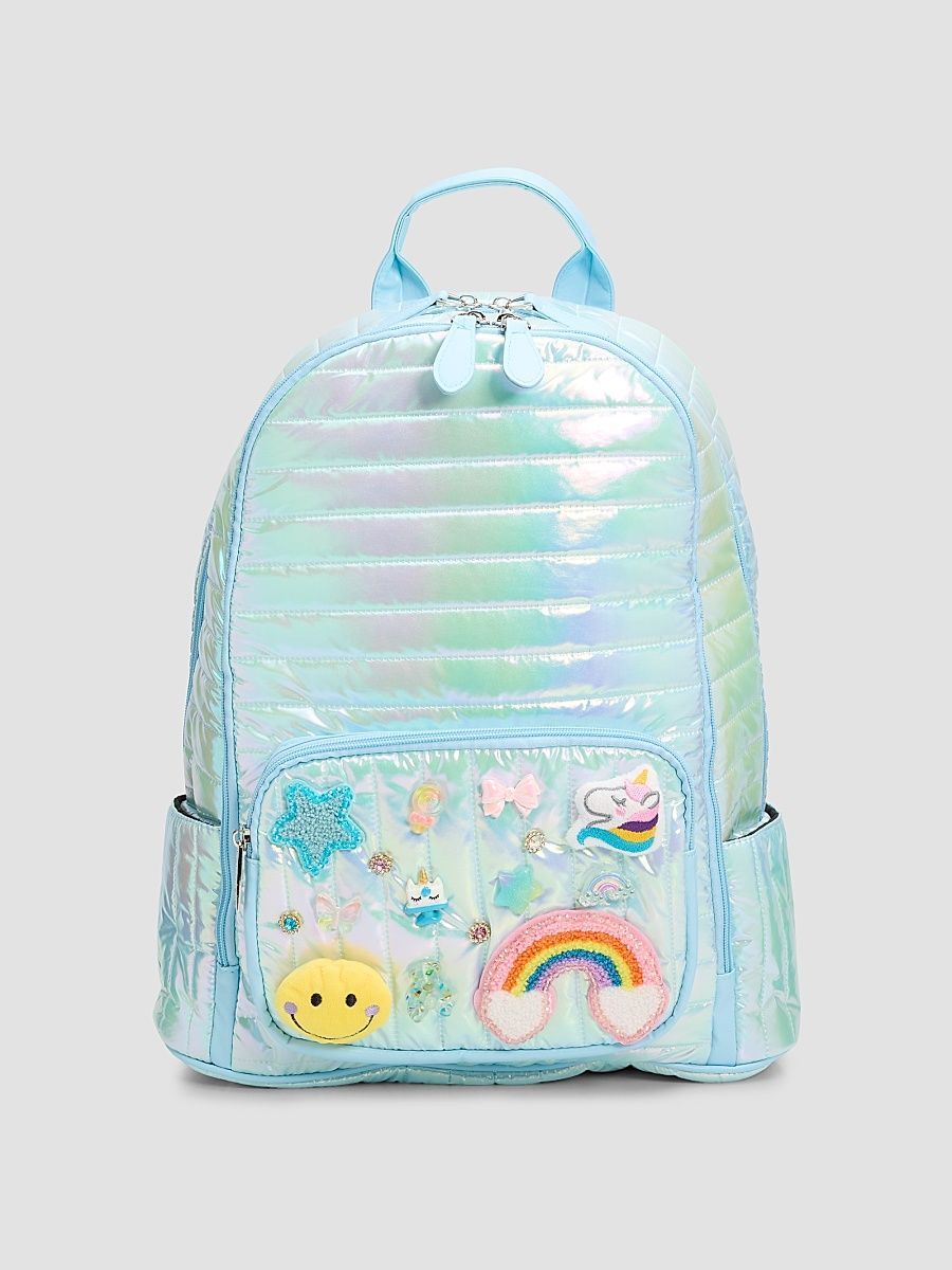 Girl's Iridescent Patch Backpack - Blue