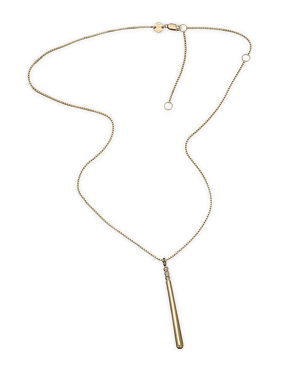 Women's Jade 18K-Gold-Plated & 0.045 TCW Diamond Pendant Necklace - Gold Vermeil