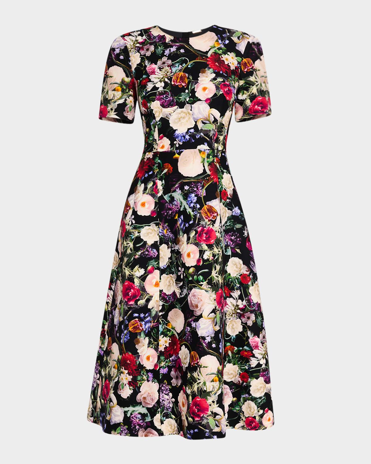 Eloise Floral-Print Silk-Wool Midi Dress