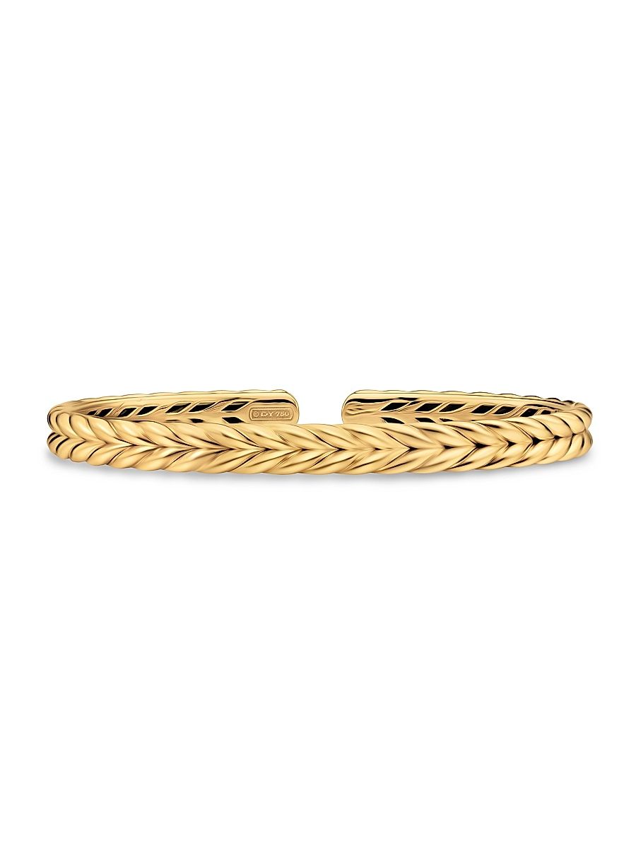 Men's Chevron Flex Bracelet in 18K Yellow Gold, 6.4MM - Gold - Size Medium