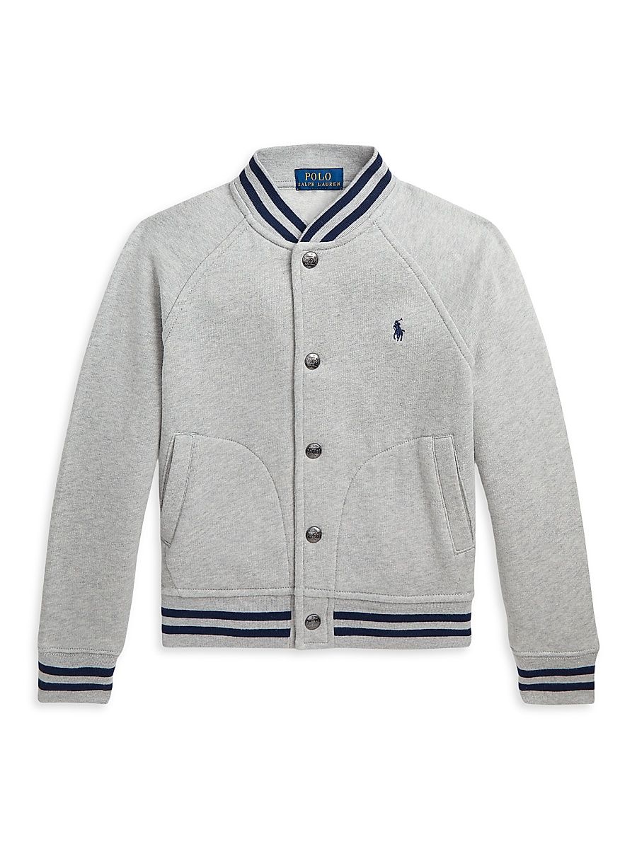 Little Boy's & Boy's Fleece Bomber Jacket - Andover Heather - Size 16