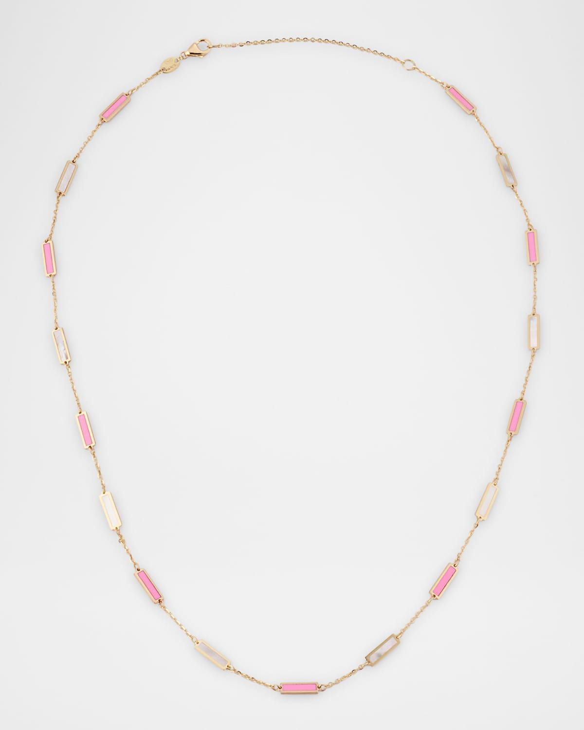 14K Yellow Gold 17-Station Inlay Necklace