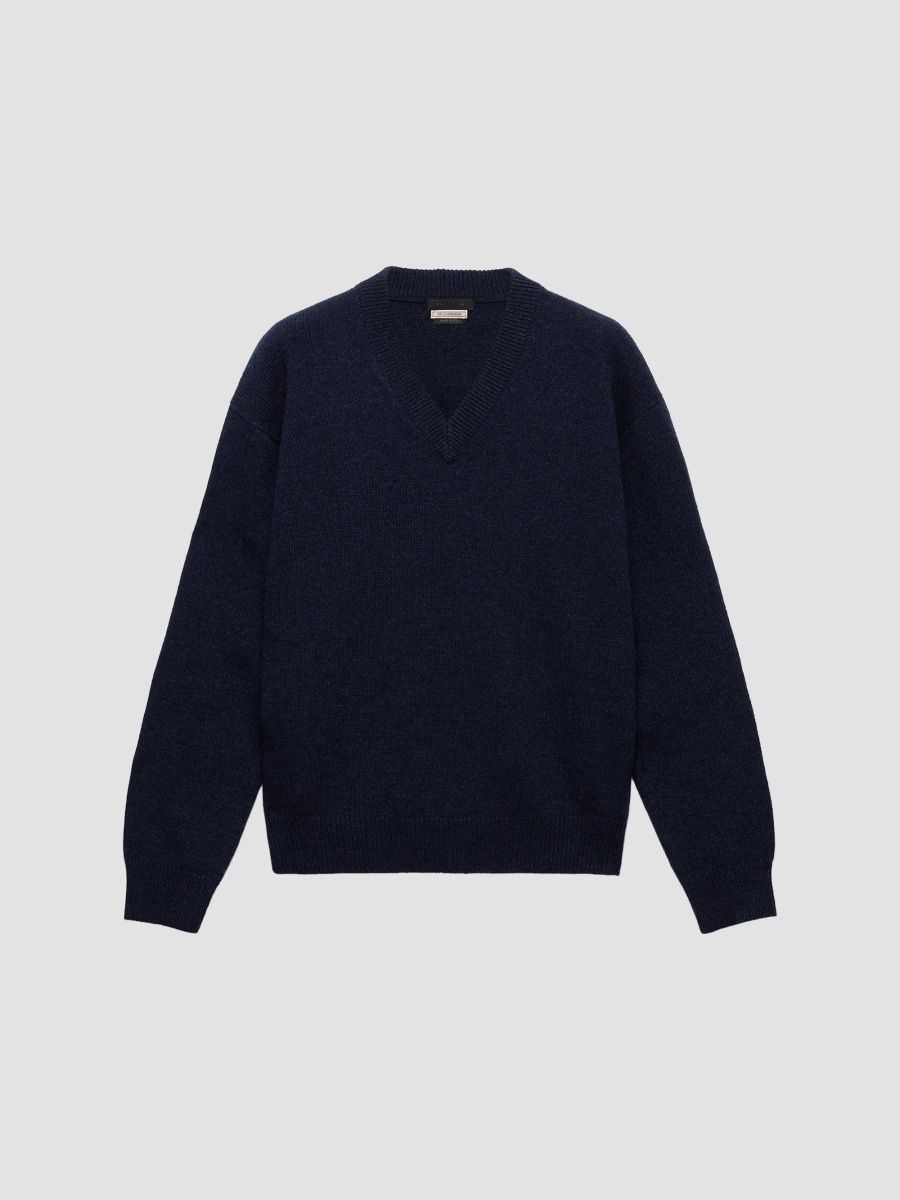 Prada Men's Re-Cashmere V-Neck Sweater - Blue - Size 48