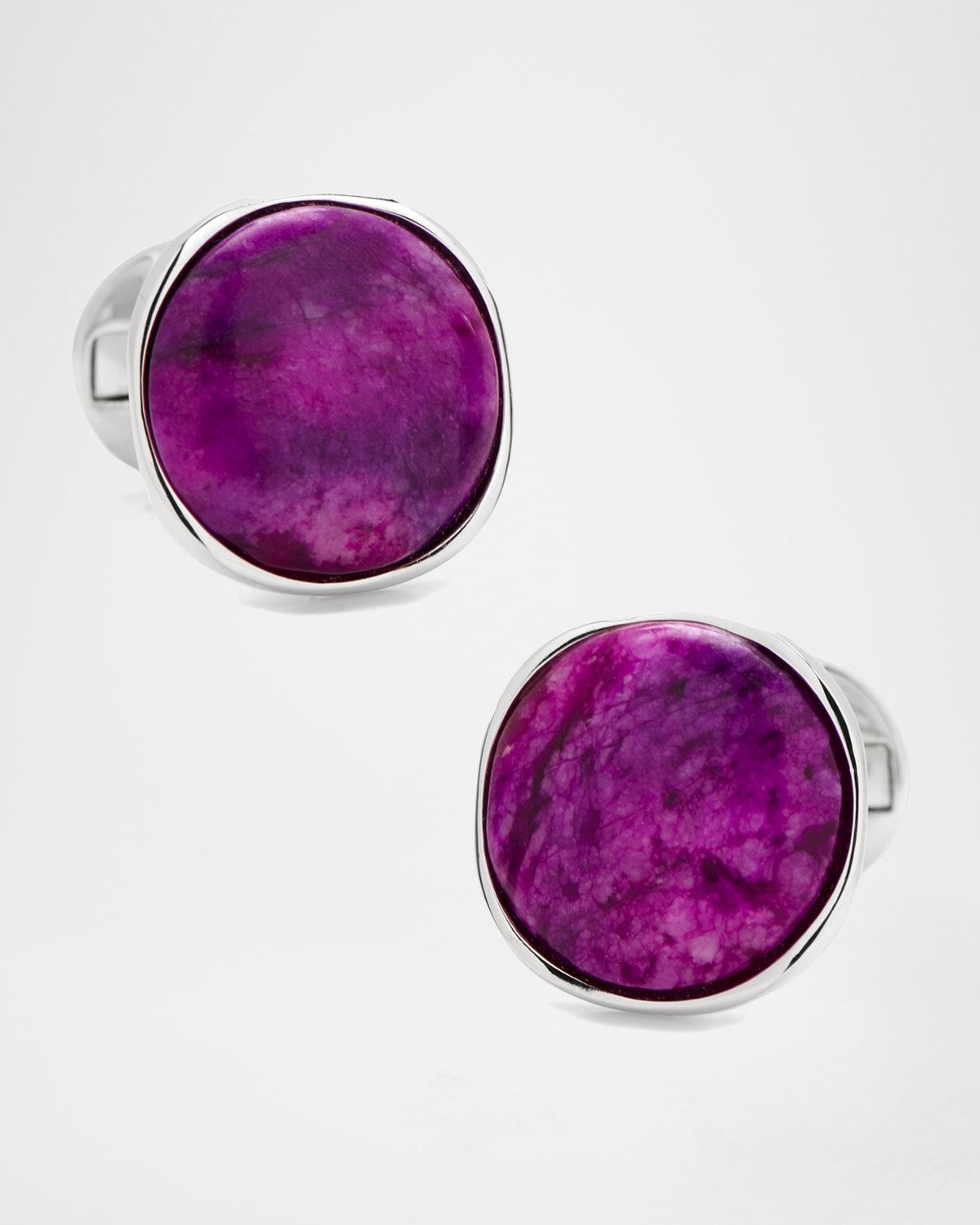 Sugilite Nebula Sterling Silver Cuff Links