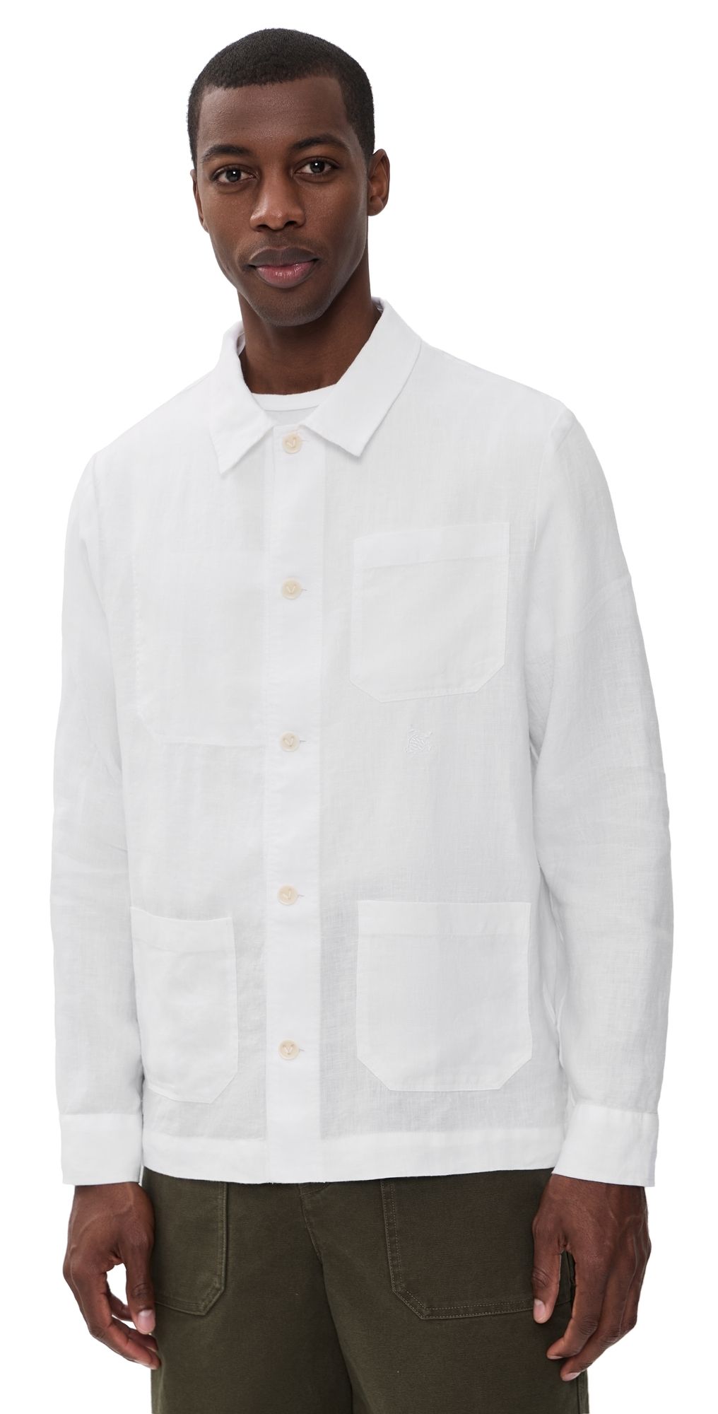 Vilebrequin Corentin Linen Solid Overshirt White XXL