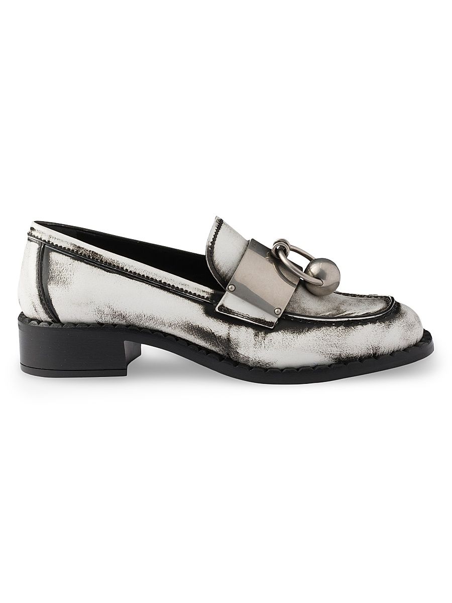 Prada Women's Women's's Brushed Leather Loafers - White - Size 7.5