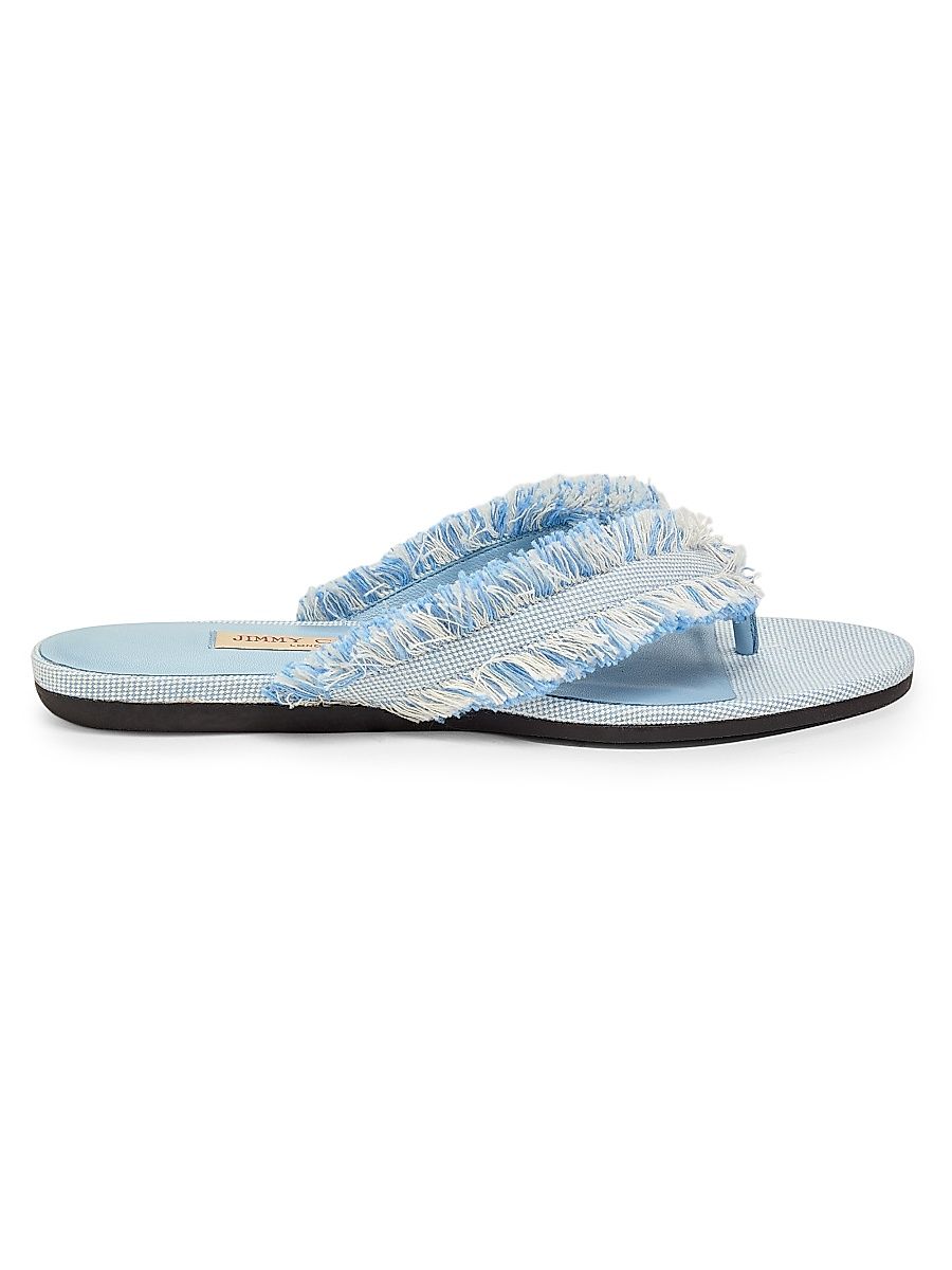 Women's Riviera Bay Frayed Flecked Canvas Sandals - Riviera Blue Mix - Size 12