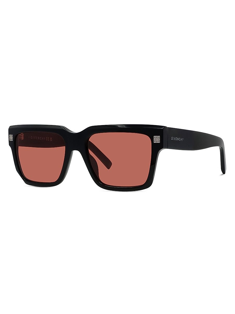 Men's GV Day 55MM Square Sunglasses - Shiny Black And Bordeaux