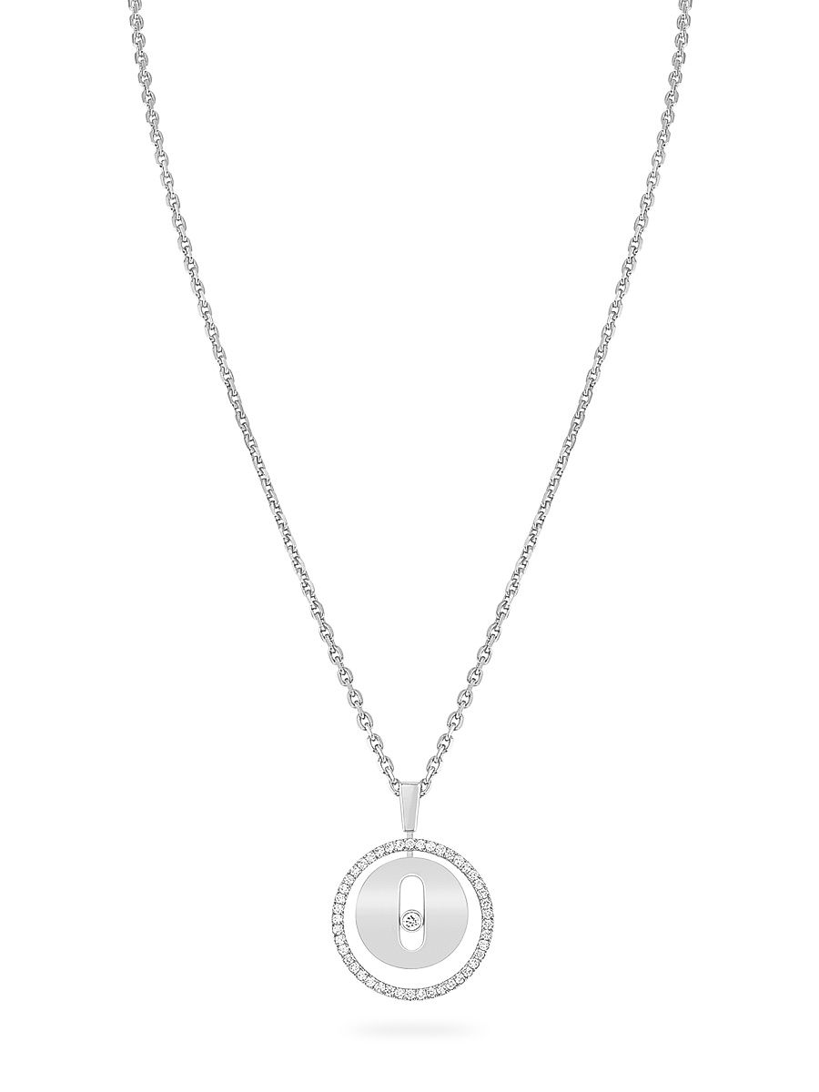 Women's Lucky Move PM 18K White Gold & Diamond Pendant Necklace - White Gold