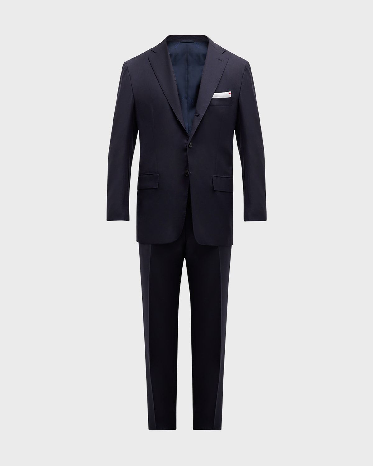 Men & apos;s Two-Piece Solid Wool Suit