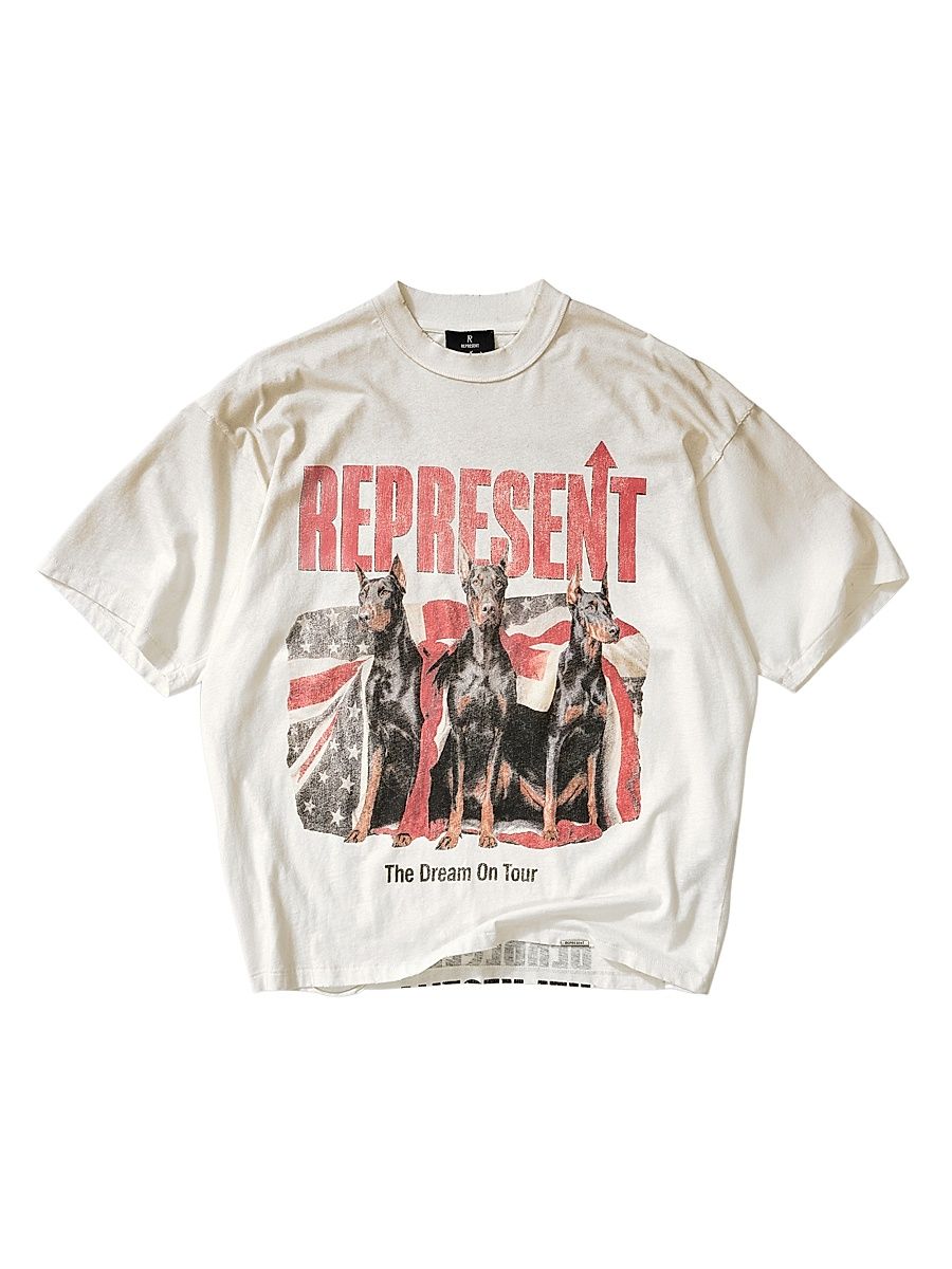 Men's Dream On Tour Crewneck T-Shirt - Washed Ecru - Size XXL