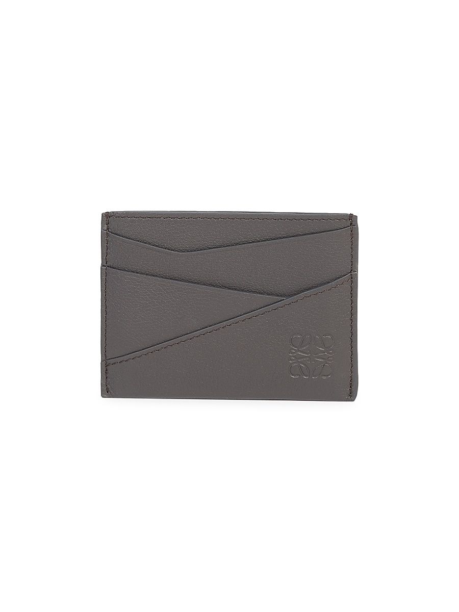 Men's Puzzle Edge Leather Card Case - Dark Grey