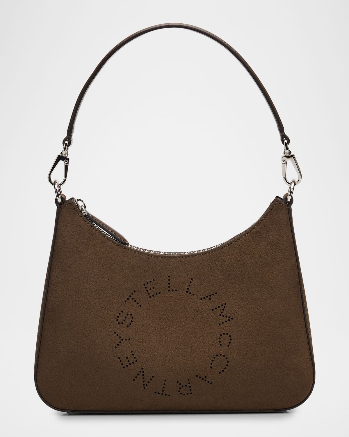 Vegan Leather Logo Hobo Shoulder Bag