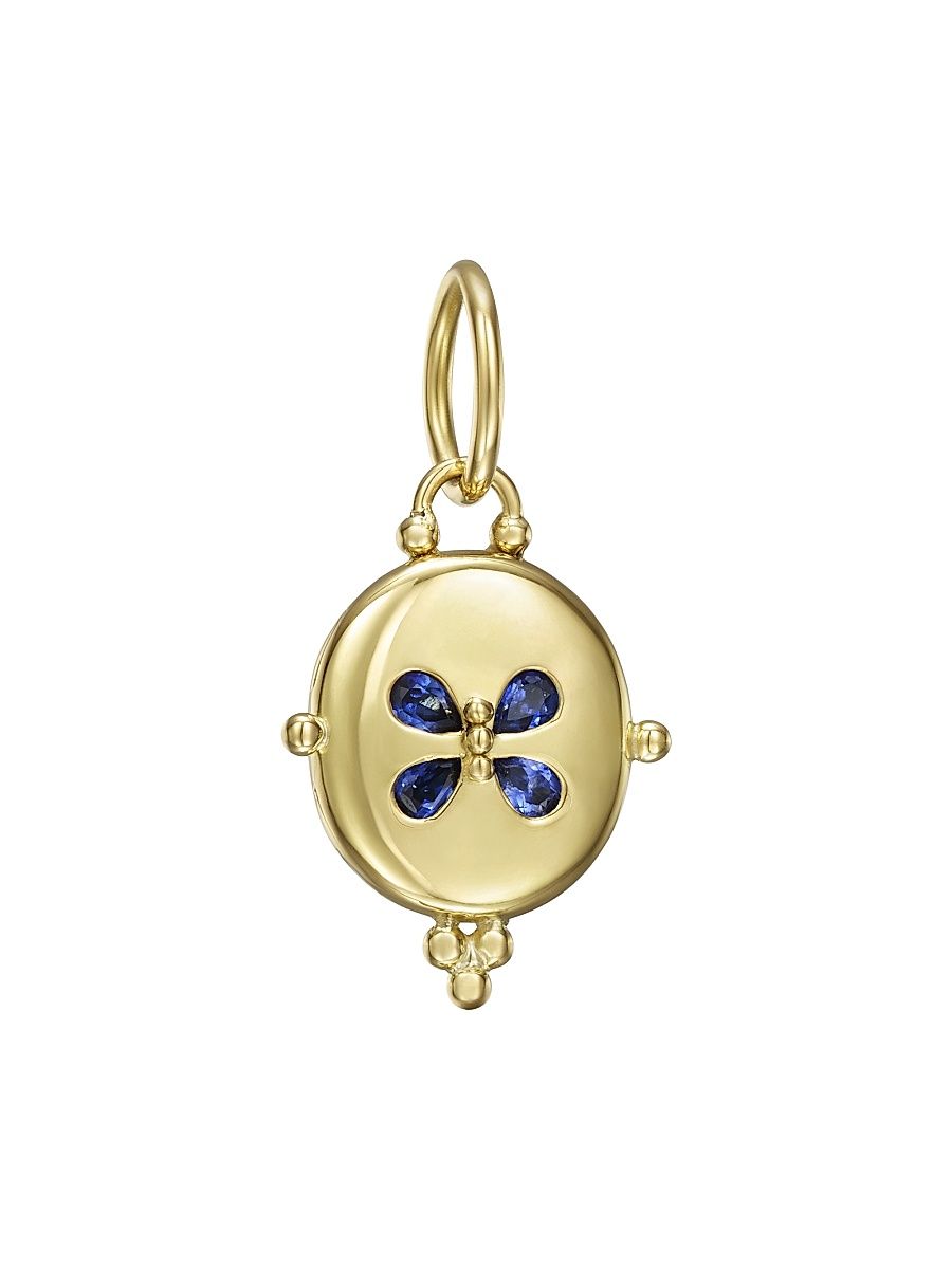 Women's Florence86 FJ Flora 18K Yellow Gold & Blue Sapphire Butterfly Locket Pendant - Yellow Gold