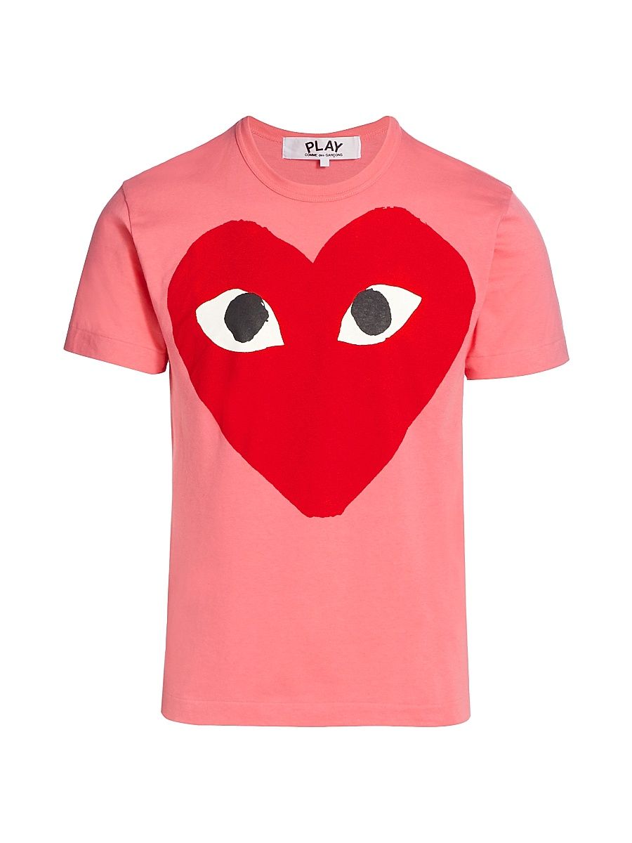 Men's Large Center Heart Graphic T-Shirt - Pink - Size Small