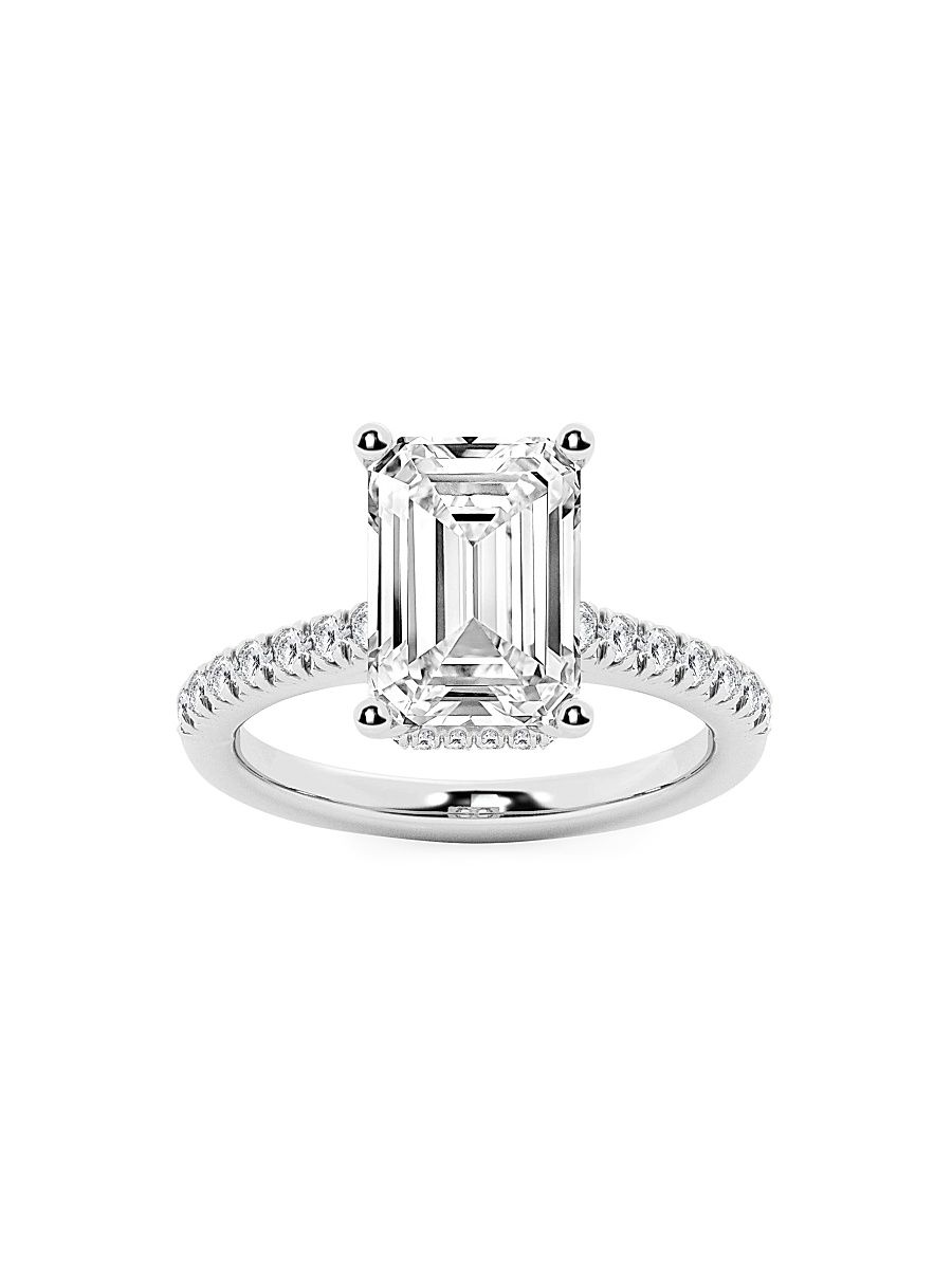 Women's 14K White Gold & 5 TCW Lab-Grown Diamond Engagement Ring - White Gold - Size 7