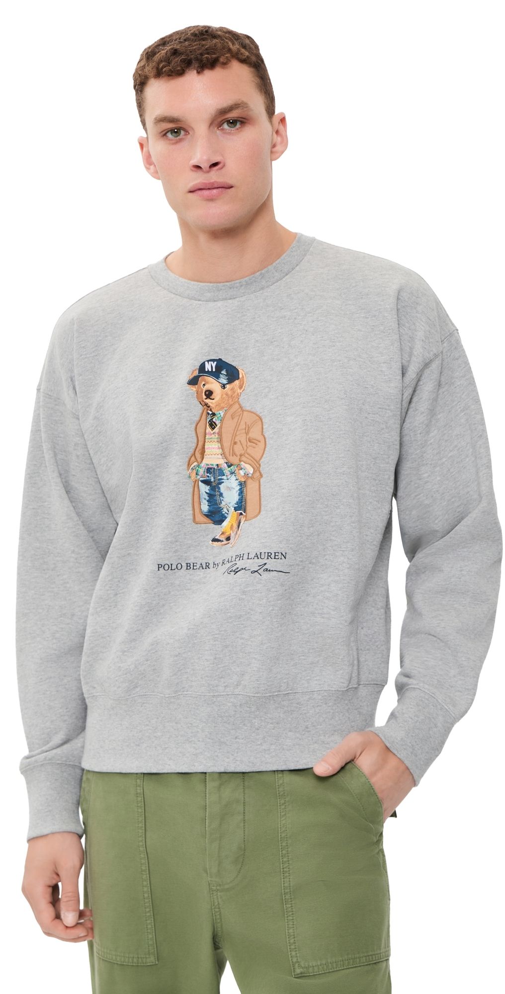 Polo Ralph Lauren Litchfield Bear Crewneck Sweatshirt Andover Heather M