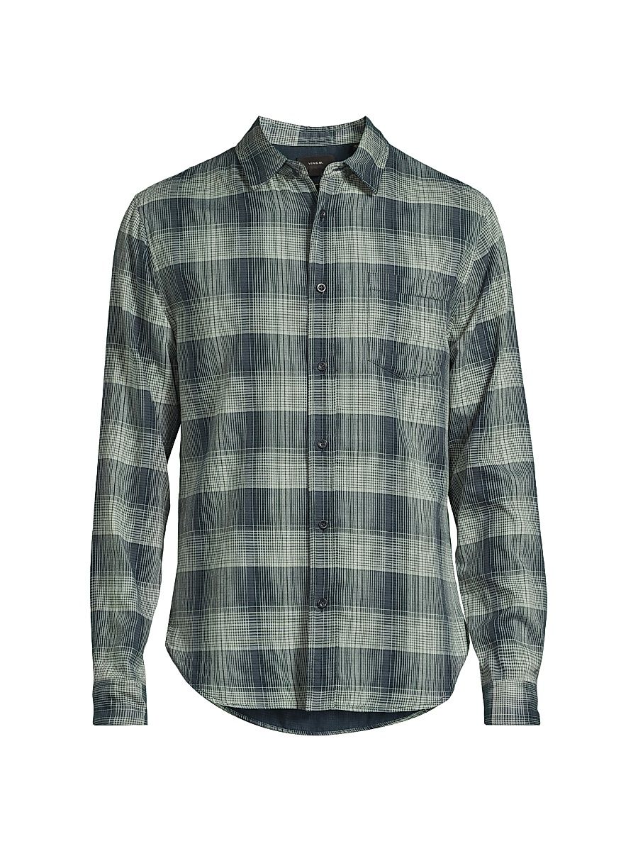 Men's Big Sky Plaid Long-Sleeve Cotton Shirt - Rapids Combo - Size XXL