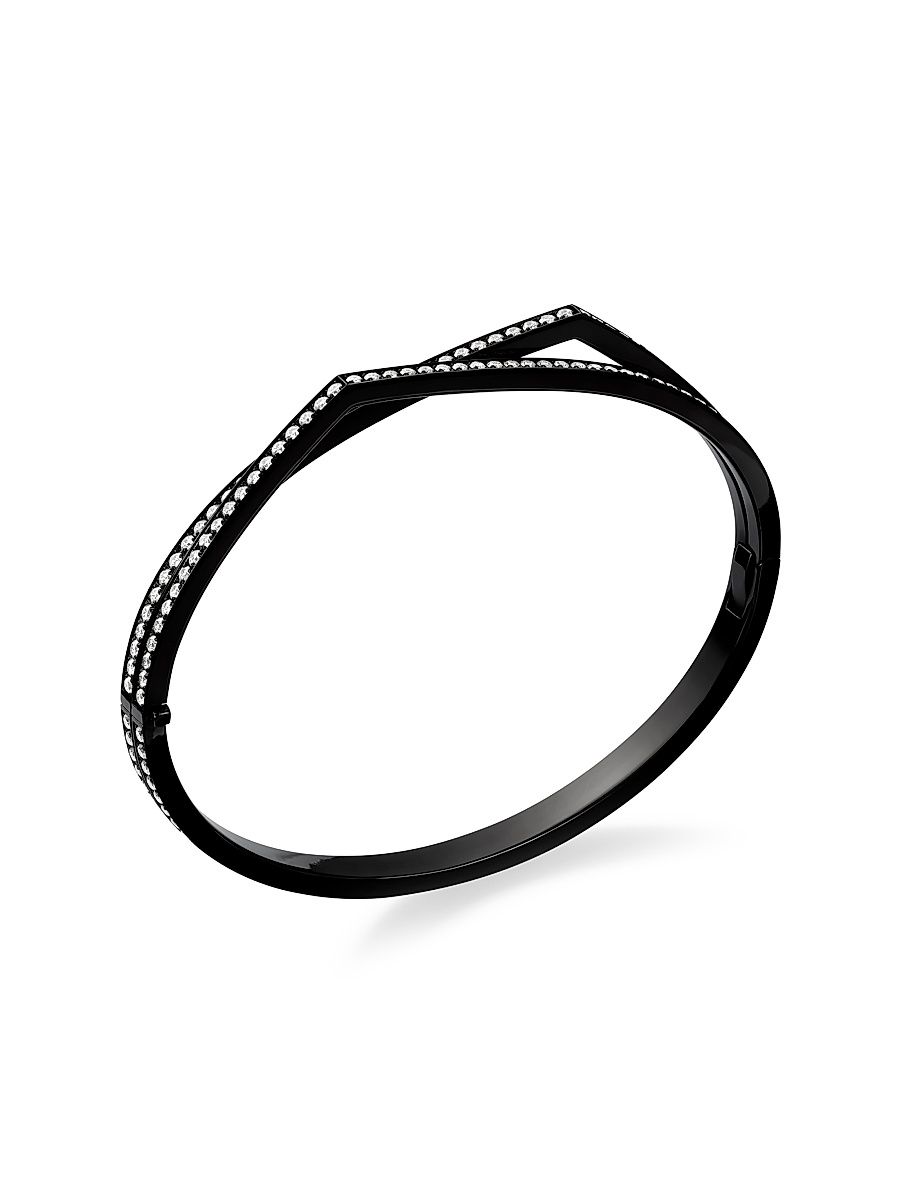 Women's Antifer 18K Black Gold & 2.15 TCW Diamond Double-Row Bangle - Black - Size Large