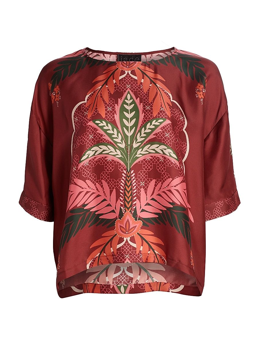Women's Arden Printed Oversized Blouse - Caleta - Size Small