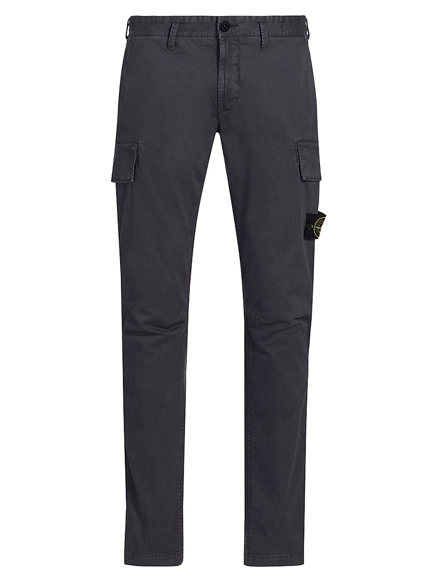 Men's Cotton Skinny Cargo Trousers - Navy Blue - Size 40