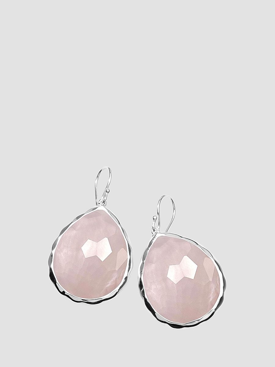 Women's Rock Candy Sterling Silver, Rose Quartz & Mother-Of-Pearl Doublet Large Teardrop Earrings - Silver