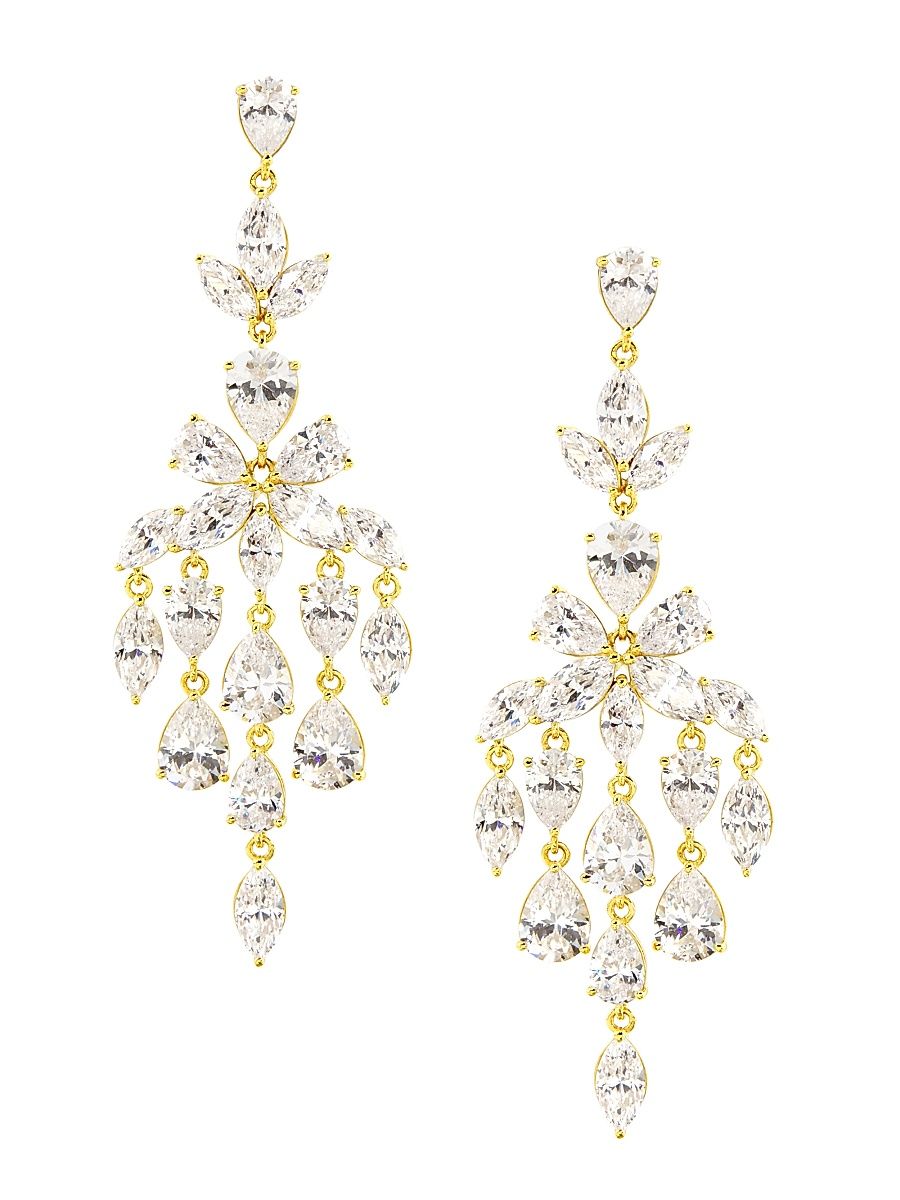 Women's Galore 18K Gold-Plated & Cubic Zirconia Chandelier Earrings - Gold
