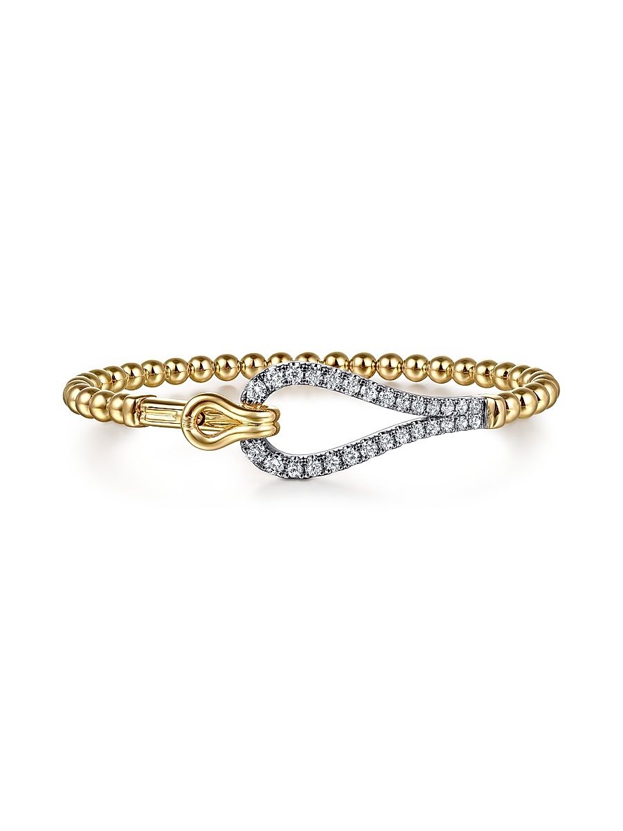 Women's Bujukan 14K White & Yellow Gold & 1.02 TCW Diamond Link Bracelet - Yellow Gold
