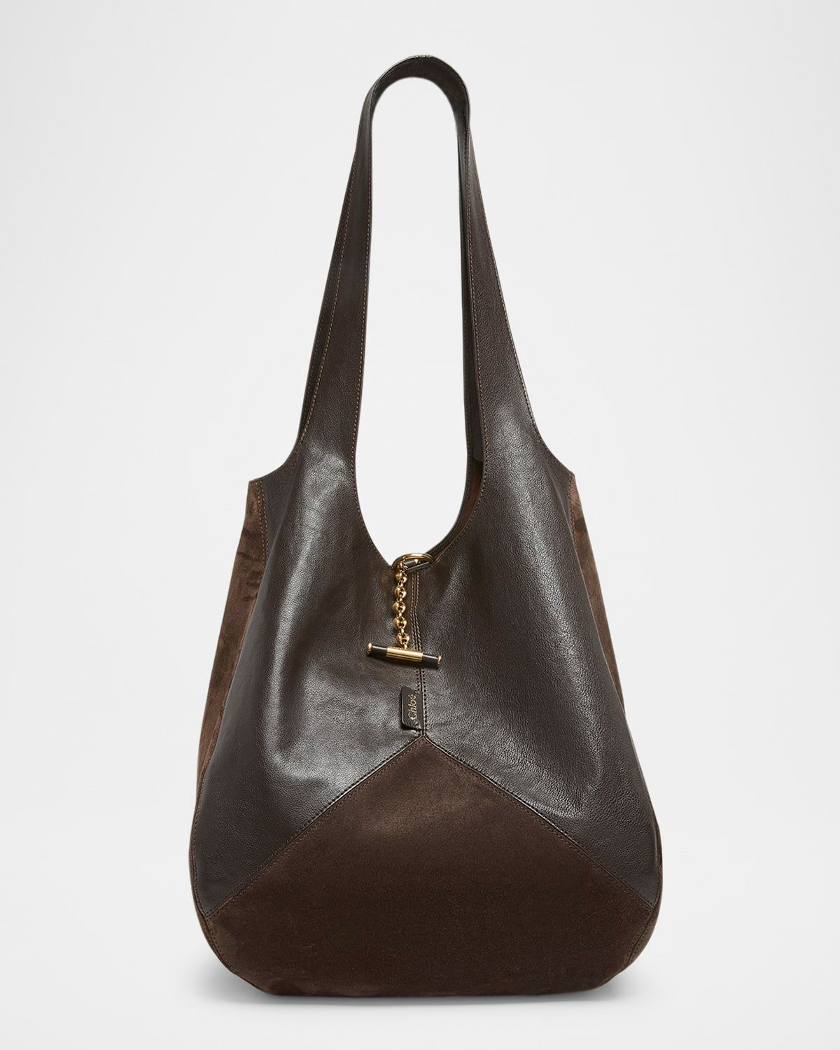 Balloon Patchwork Leather & Suede Tote Bag
