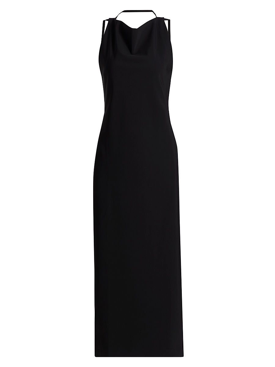 Women's Open Back Maxi Dress - Black - Size 8