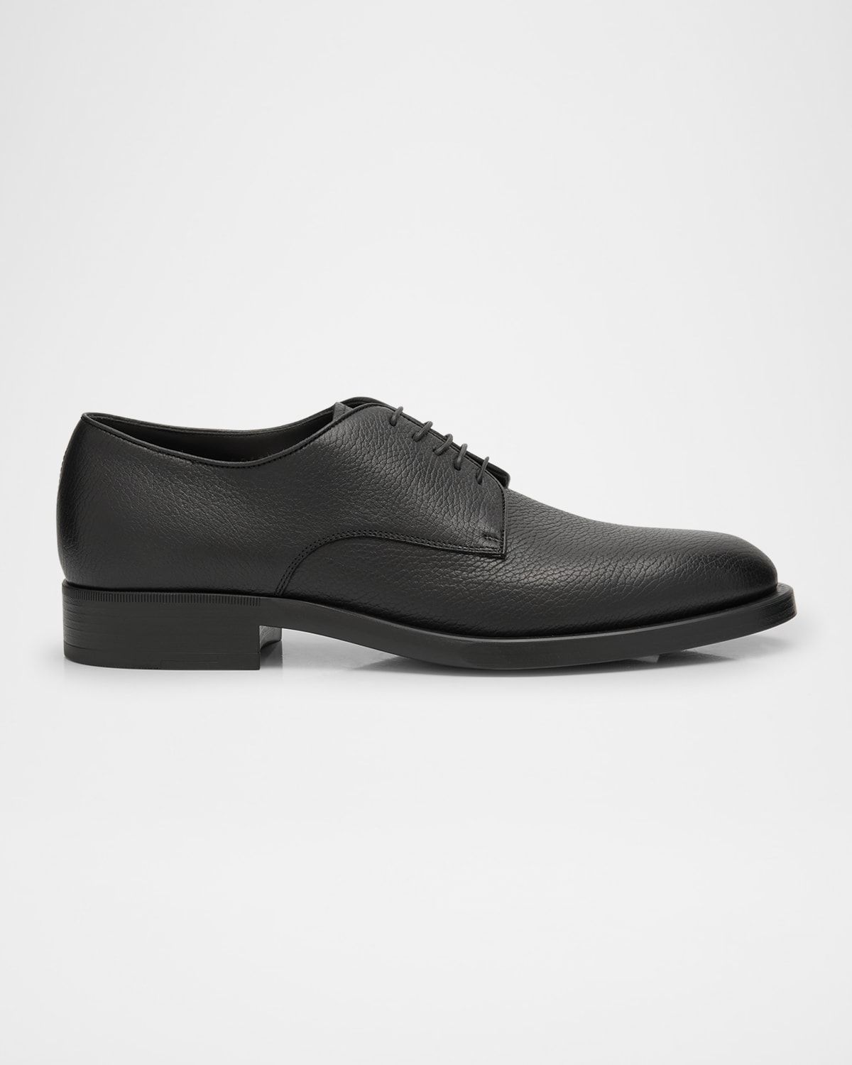 Men & apos;s Grained Leather Derby Shoes