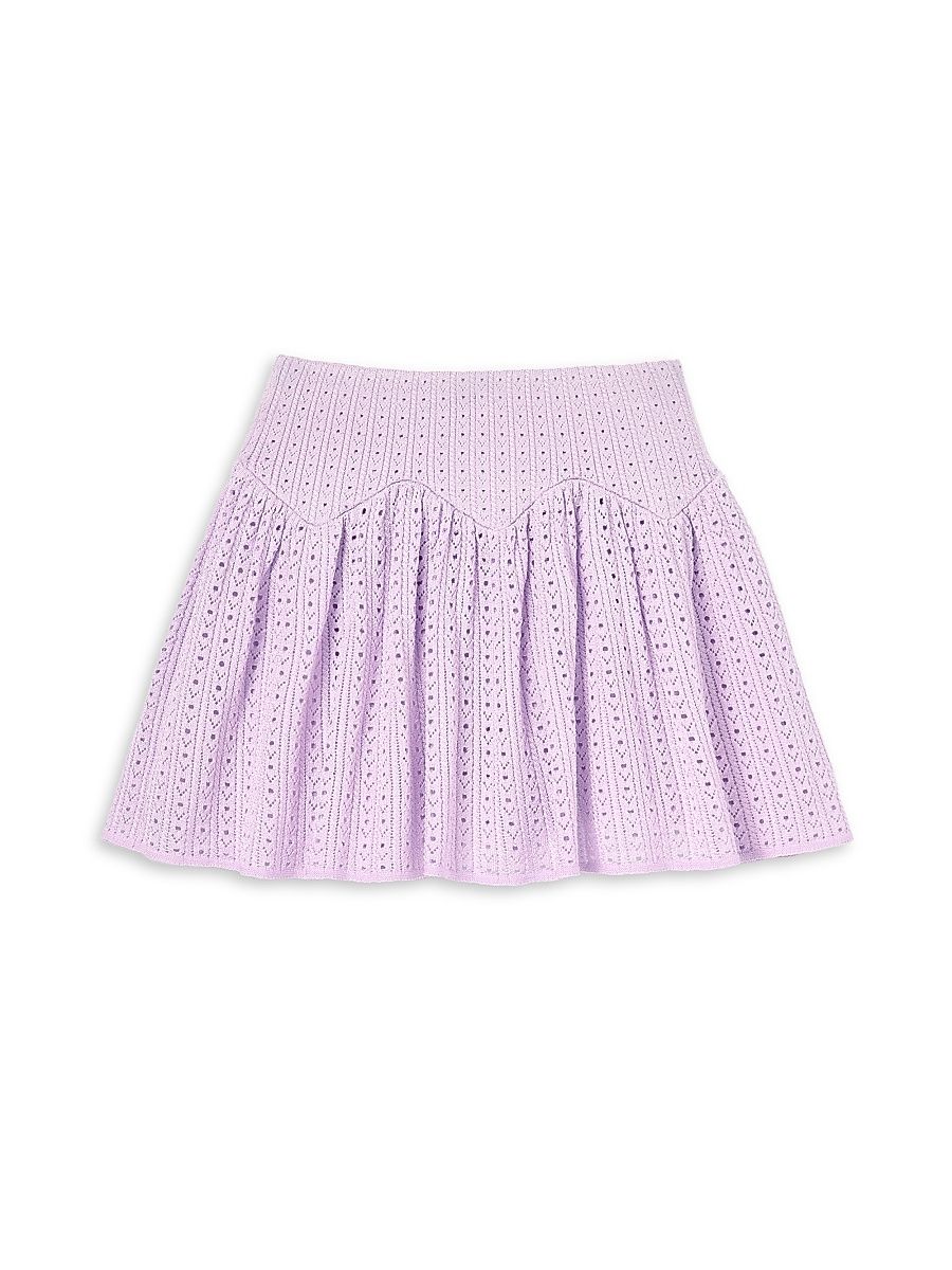 Little Girl's & Girl's Pointelle Knit Skirt - Pink - Size 10