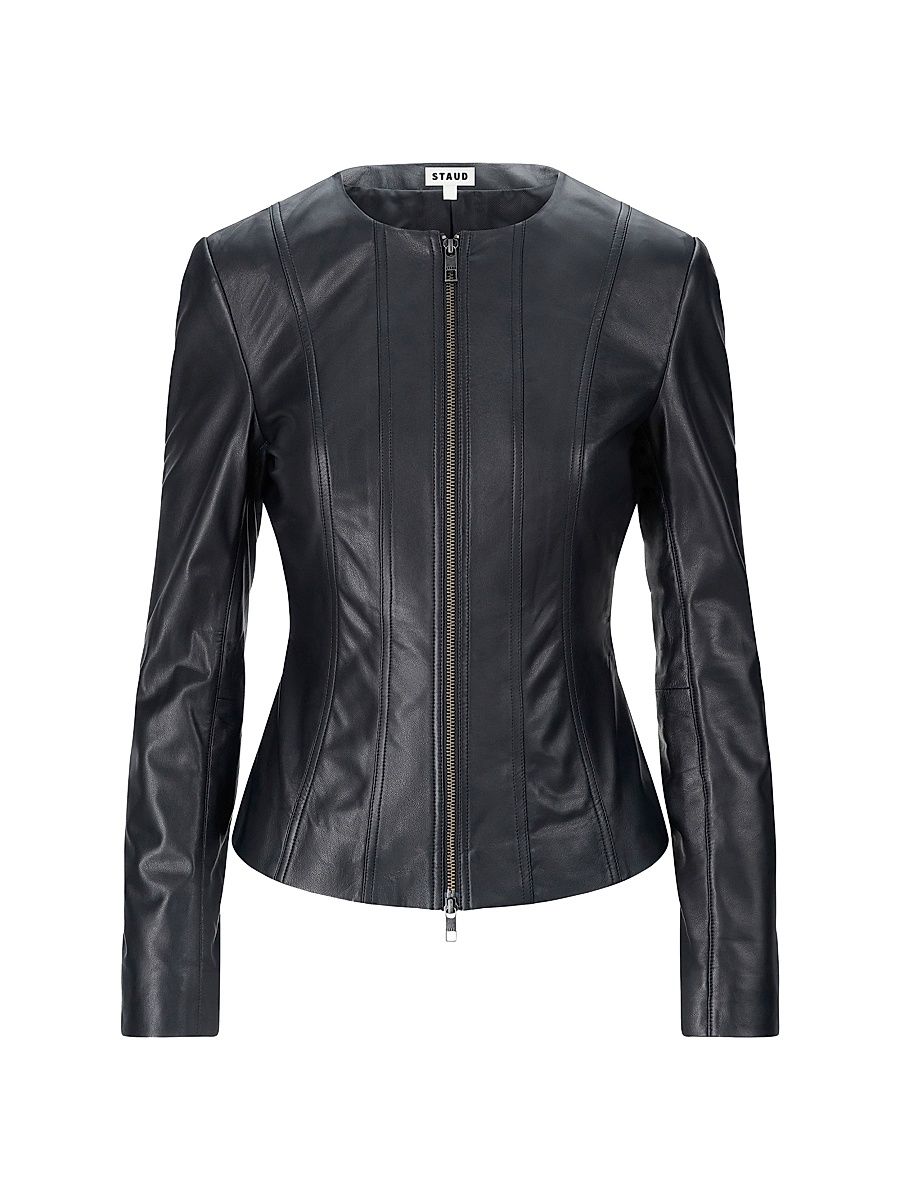 Women's Wells Leather Jacket - Black - Size XL