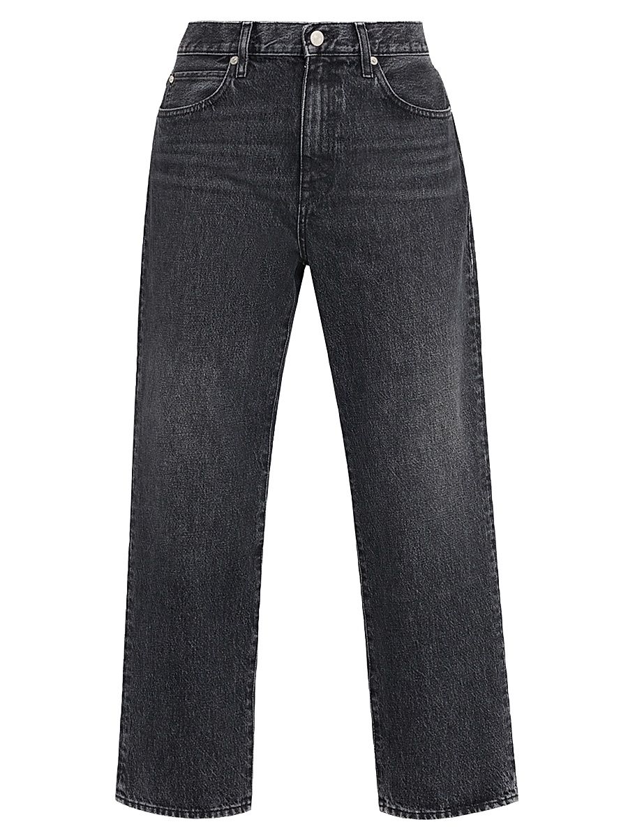Women's The Hang Mid-Rise Wide-Leg Crop Jeans - Black - Size 28