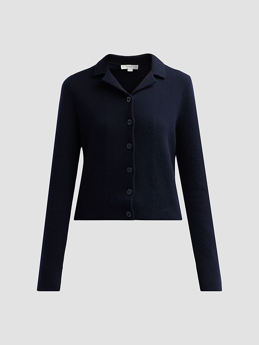 Women's Notch Collar Double-Face Cardigan - Coastal - Size XXS
