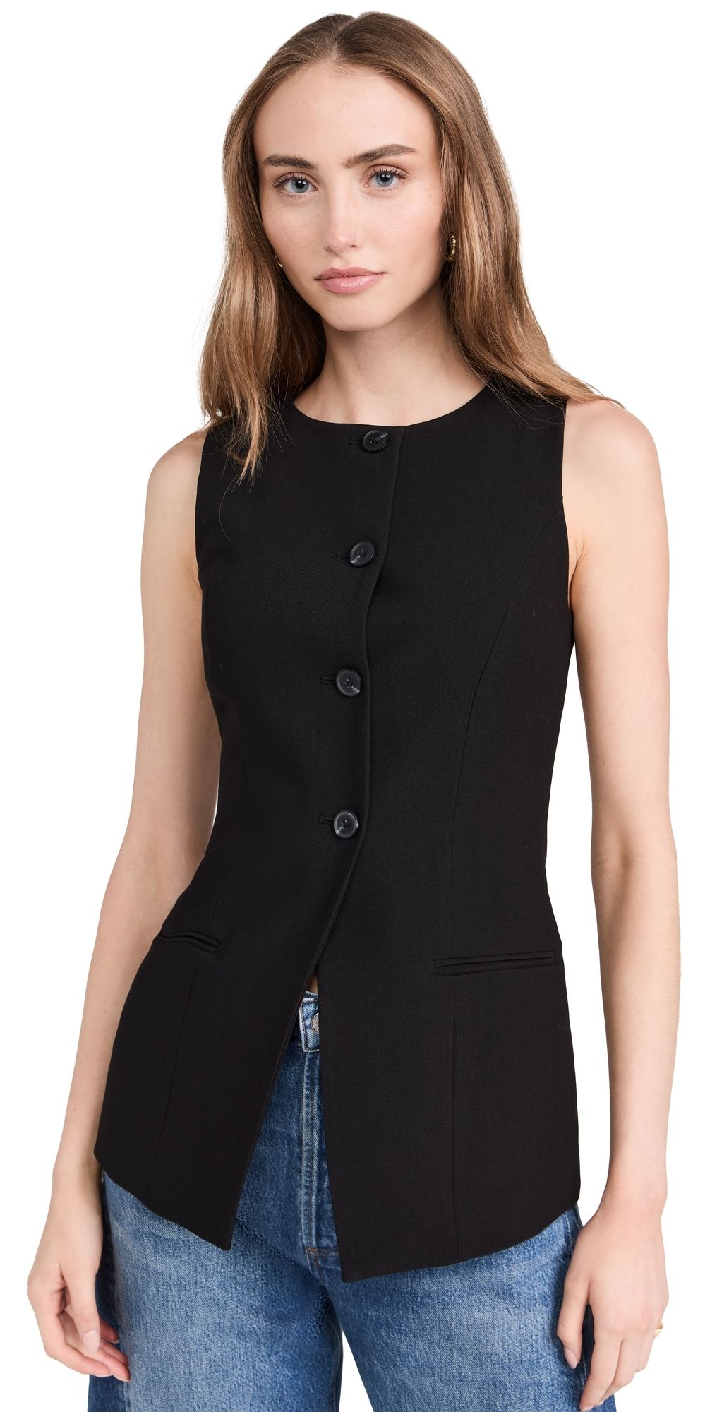 ALIGNE Leo Long Waistcoat Black 18