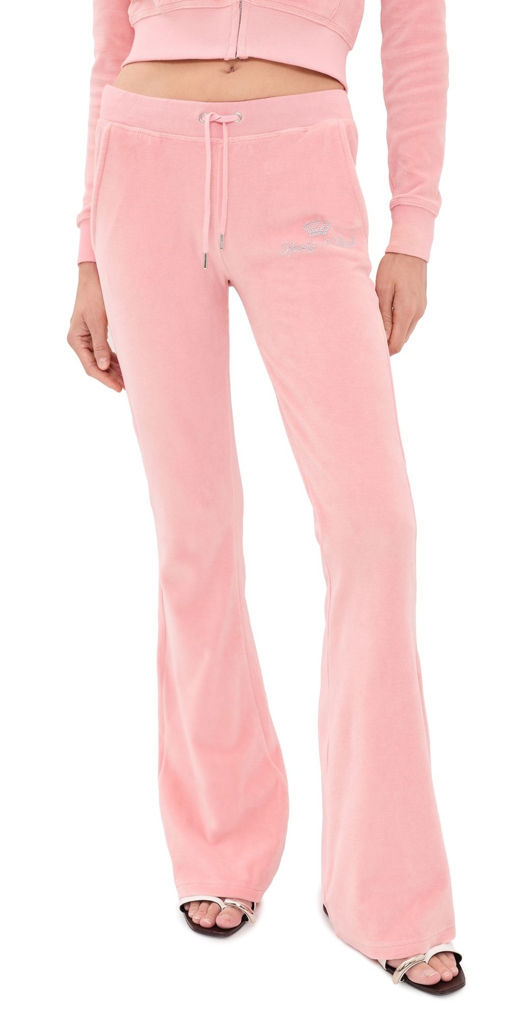 Sporty & Rich Juicy Script Velour Sweatpants Rose M