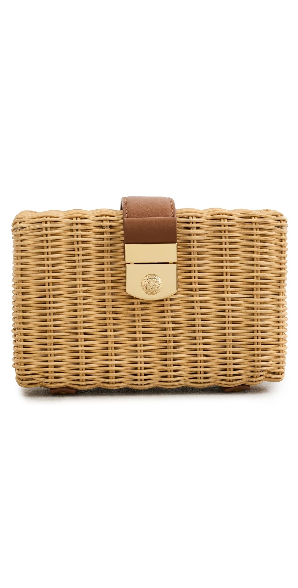 Veronica Beard Veronica Beard Lock Box Trap Clutch Natural Wicker One Size