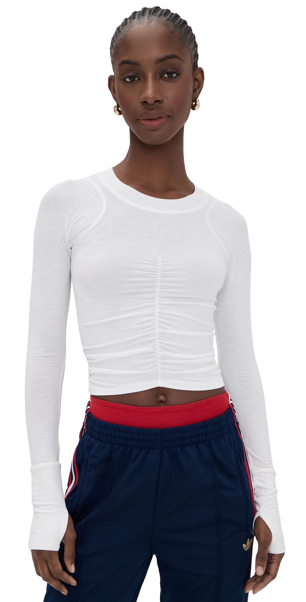 FP Movement Tempo Ruched Long Sleeve Tee White XL