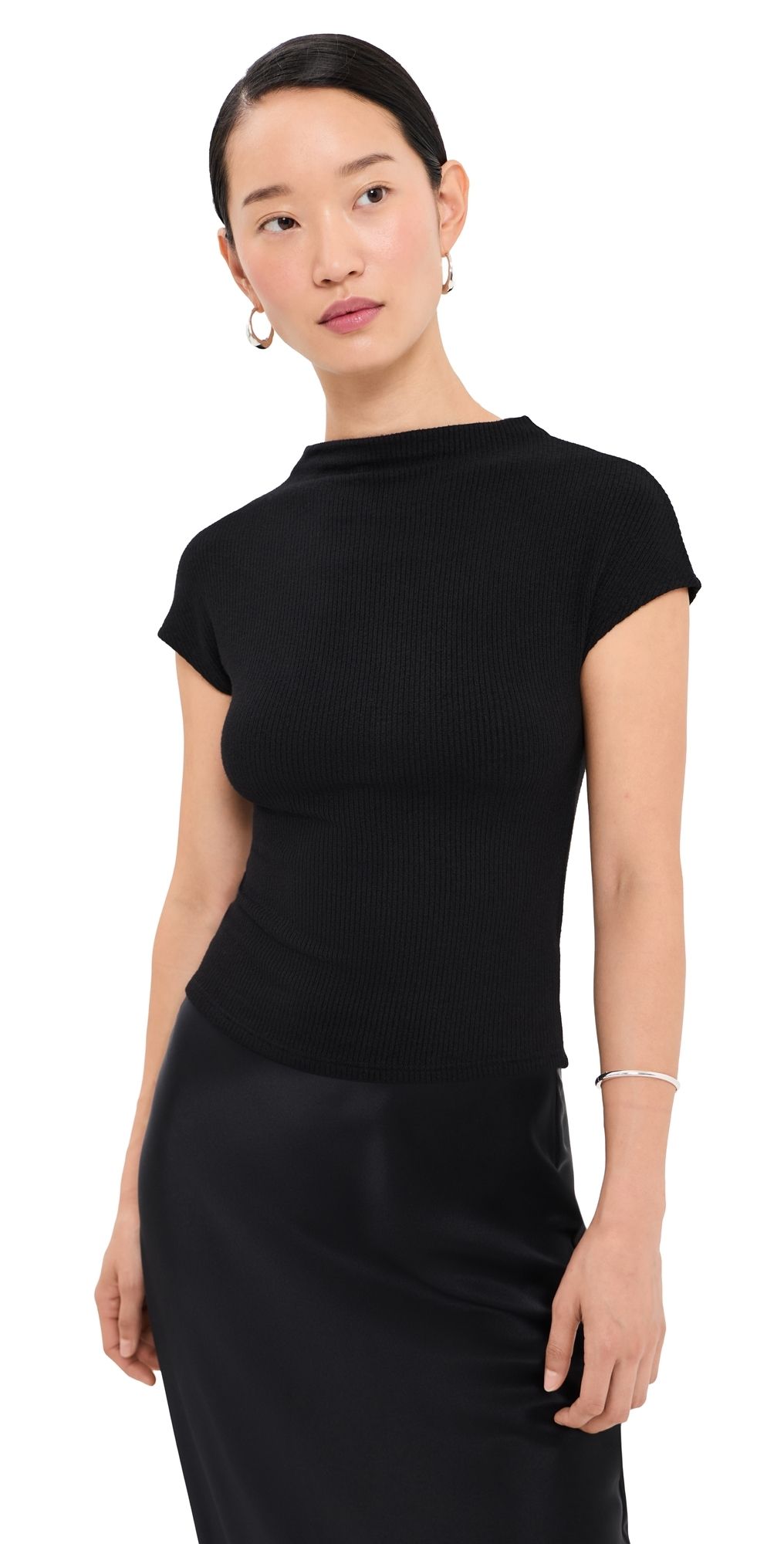 Sablyn Karlie Slit Neck Tee Black L