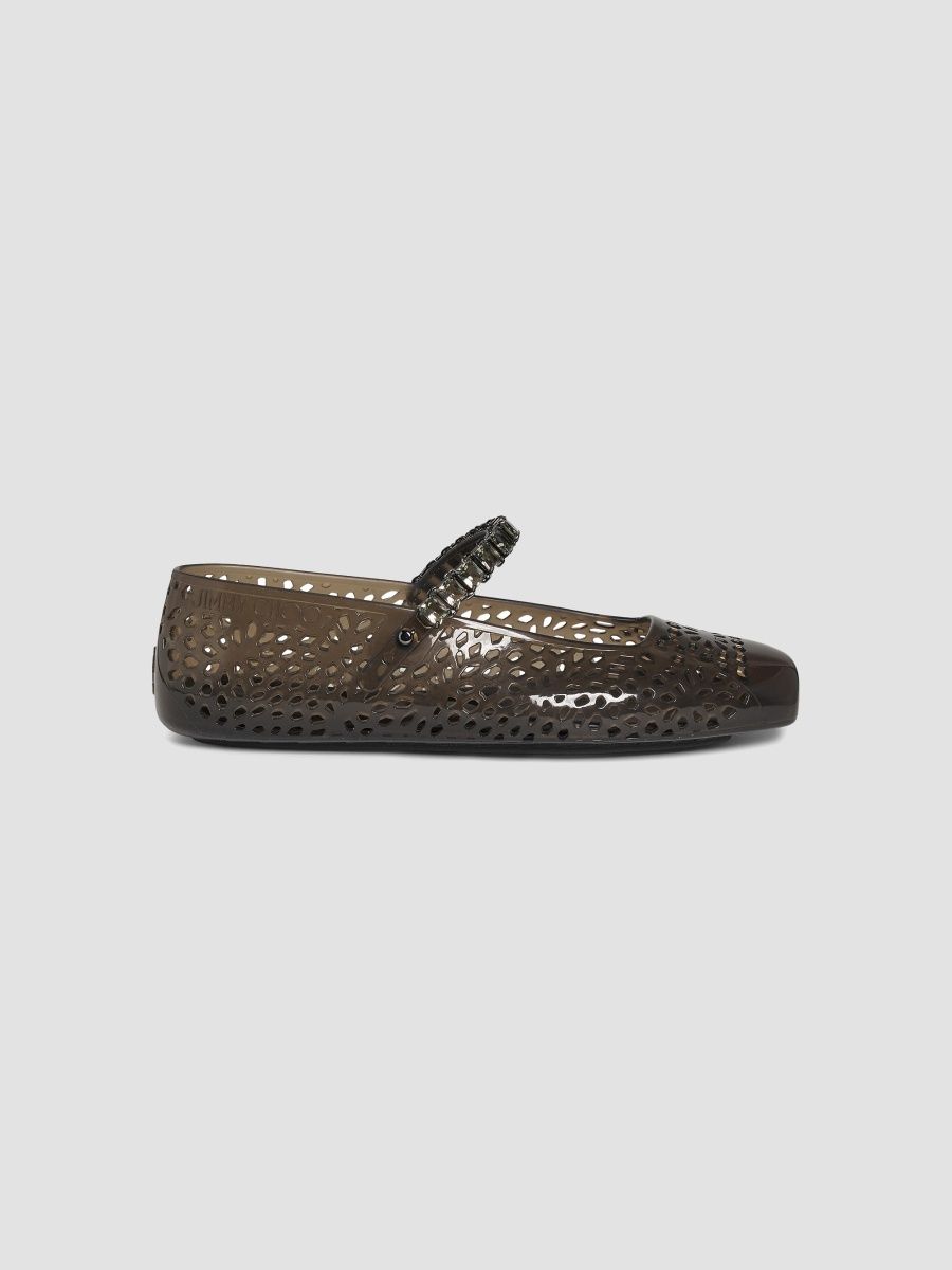 Jimmy Choo Women's The Jelly Ballerina Flats - Black Smoke - Size 9