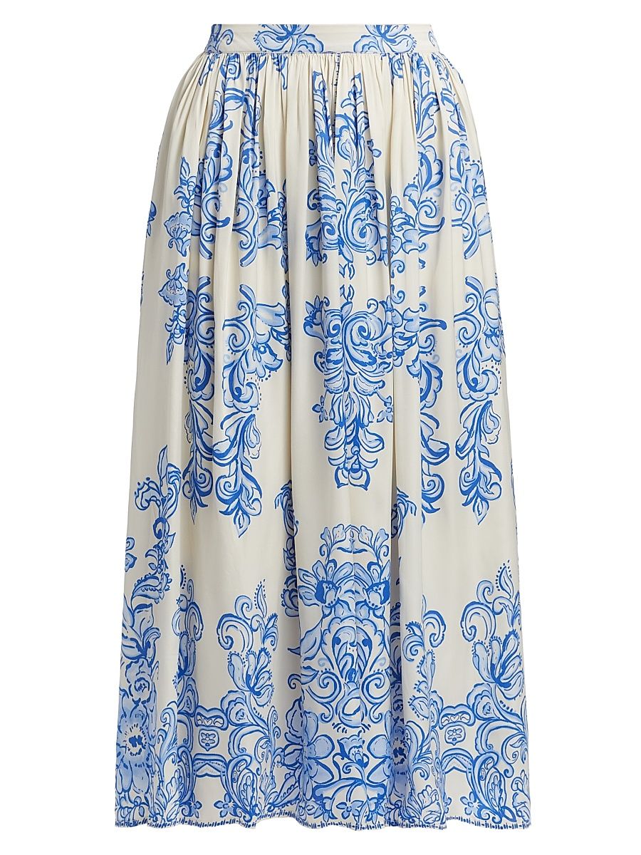 Women's Kenzie Abstract Print Midi-Skirt - Alisha - Size Large