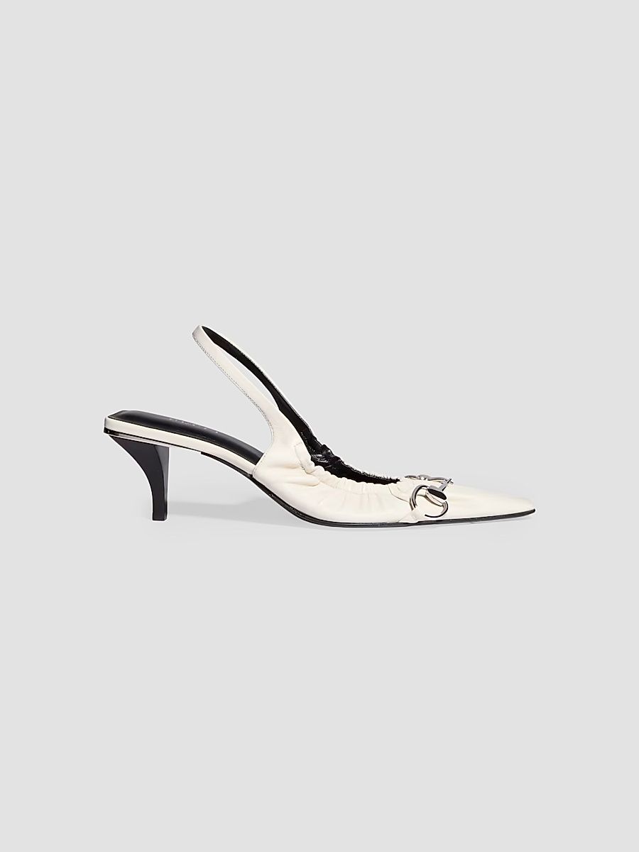 Women's Vittoria 55MM Slingback Kitten Heel Pumps - Off White - Size 7