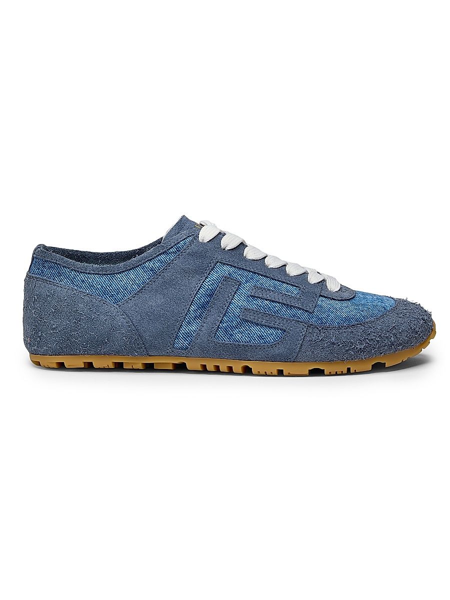 Women's Racer 45 Denim & Suede Low-Top Sneakers - Denim - Size 6