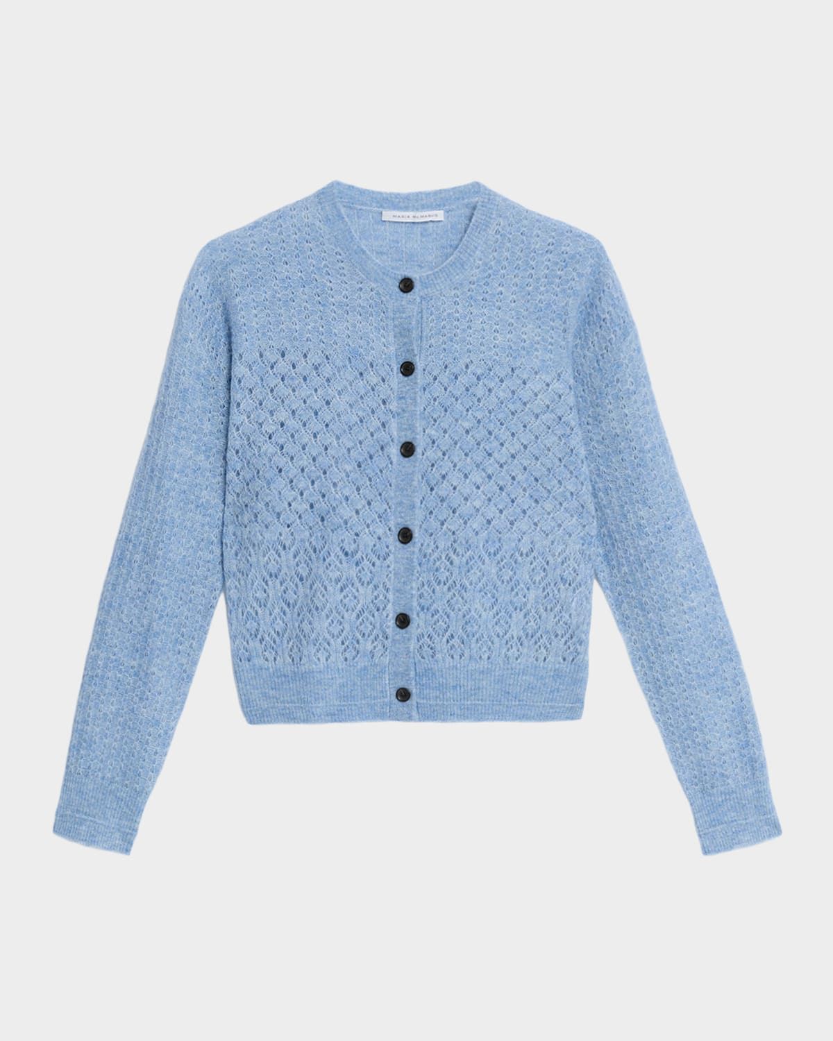 Honeycomb Knit Crewneck Cardigan