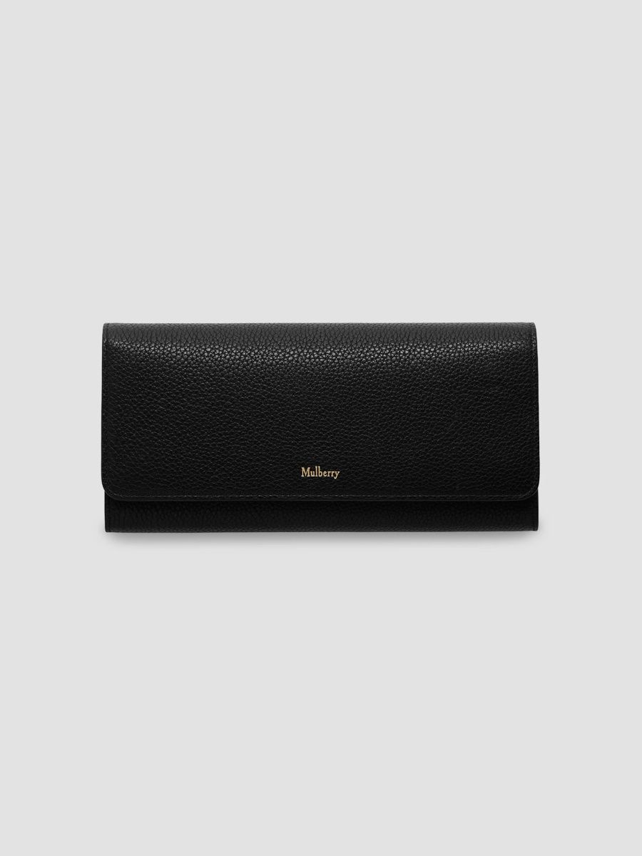 Women's Continental Leather Wallet - Black