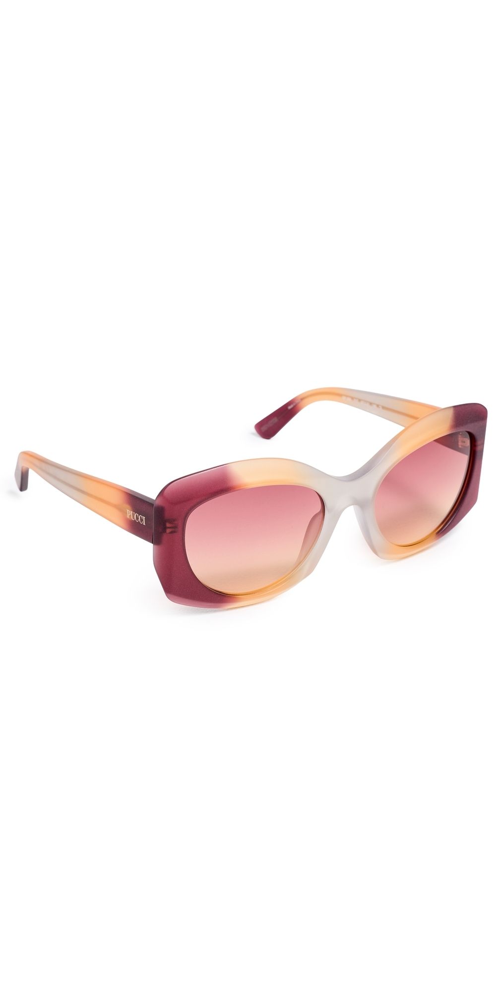 Pucci Butterfly Sunglasses Burgundy/Orange/Rose One Size