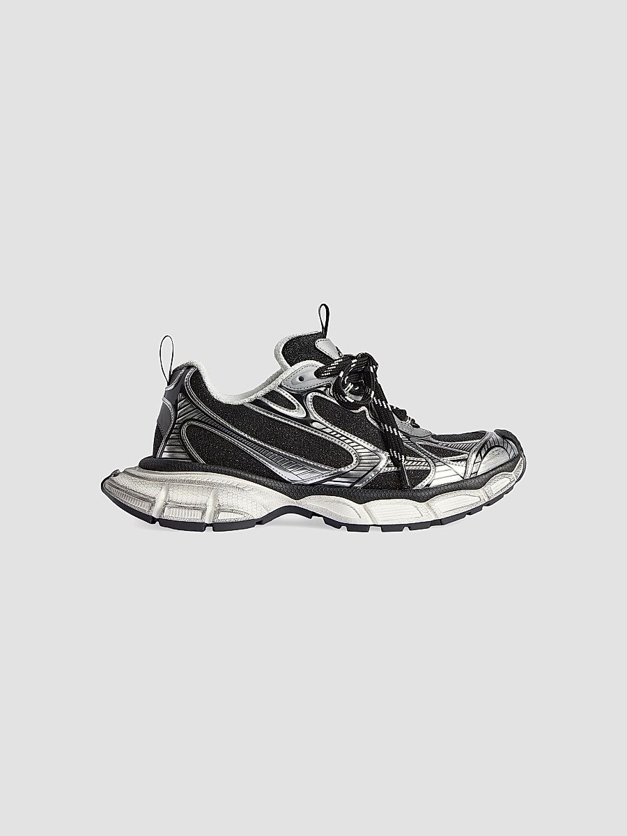 Balenciaga Women's Logo 3XL Sneakers - Black Silver - Size 12