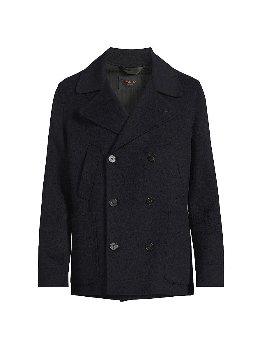 Men's Armando Wool Car Coat - Navy - Size 46