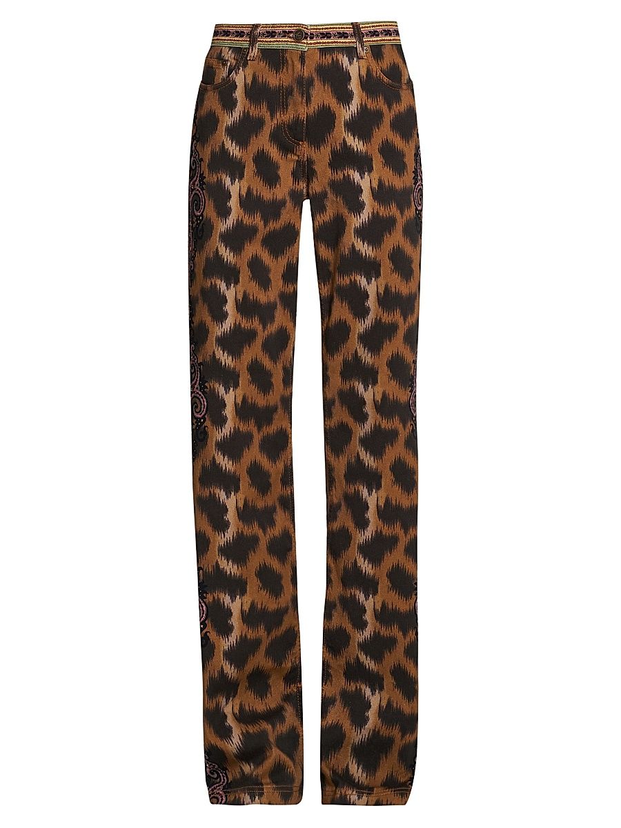 Women's Animal Print Boot-Cut Jeans - Stampa Moro - Size 30